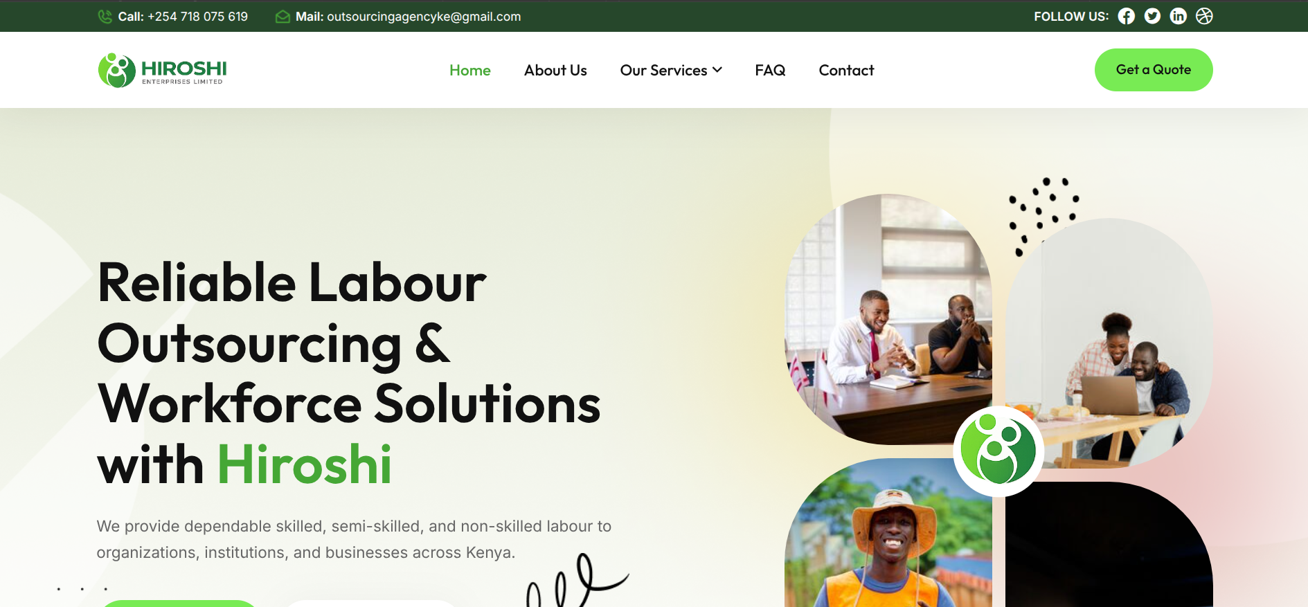 Hiroshi Enterprises staffing website developed by TMPD
