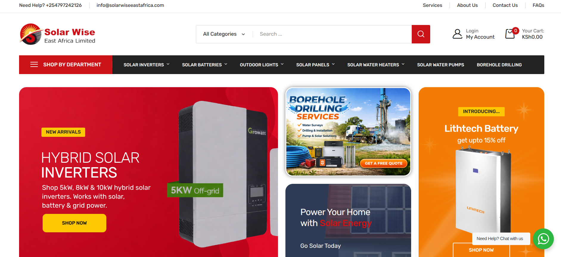 SolarWise East Africa e-commerce platform developed by TMPD